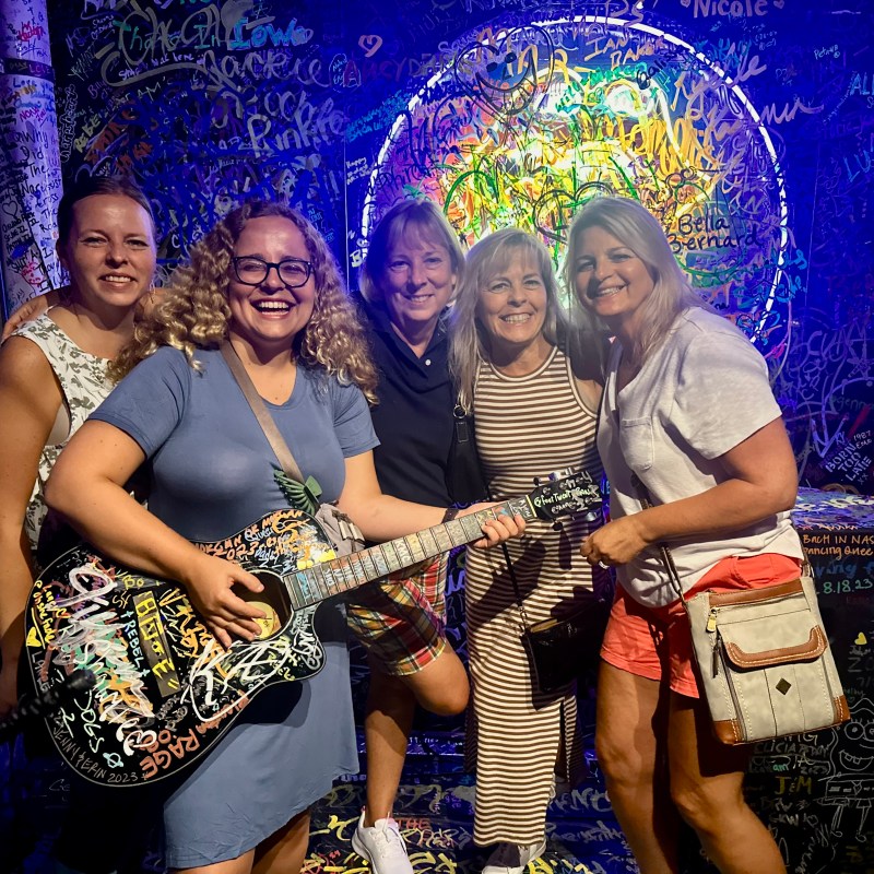 a group of people posing for the camera