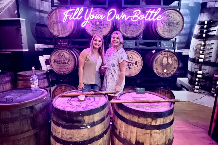 girls and whiskey barrels in nashville