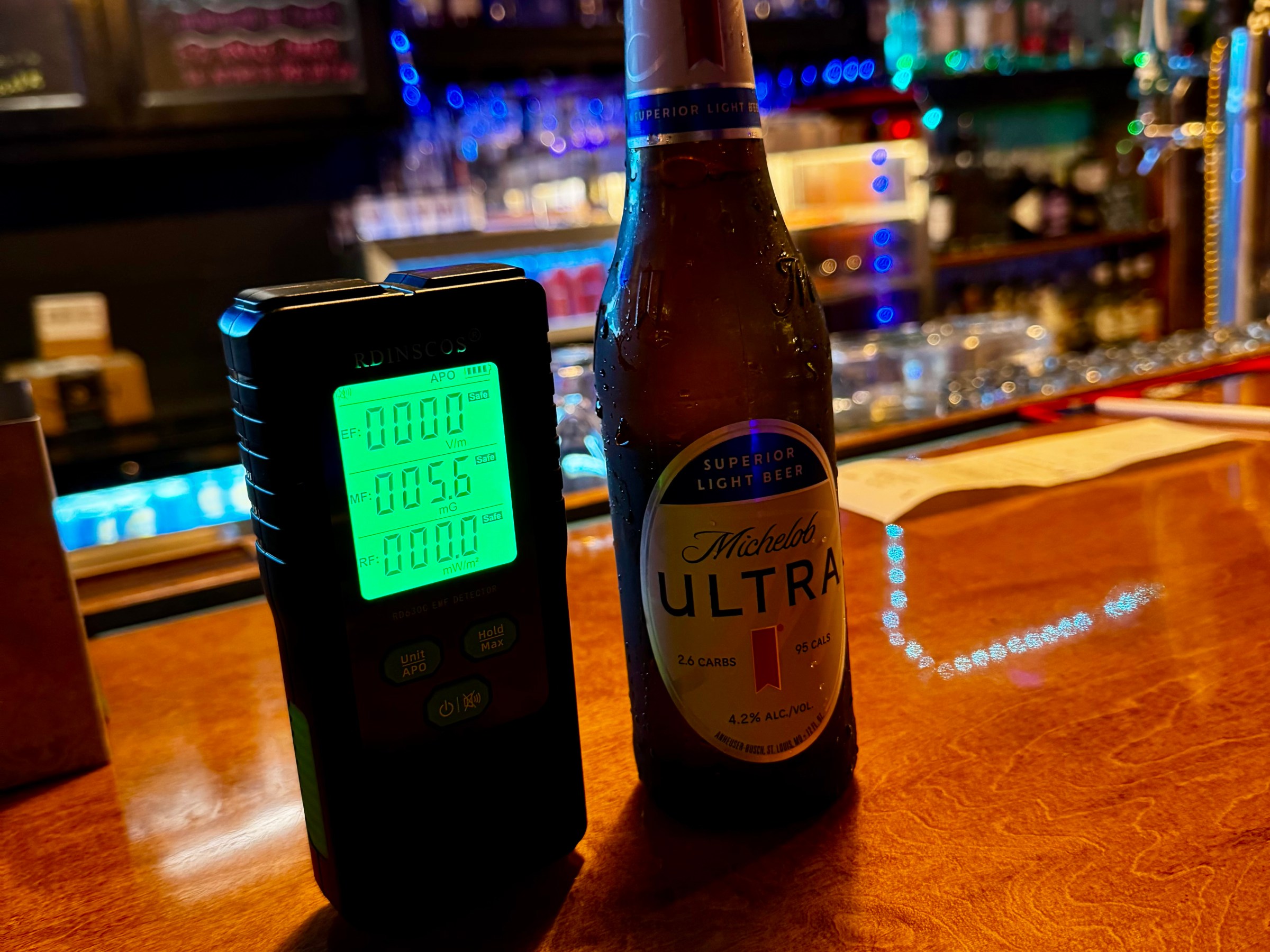 a bottle of beer on a table