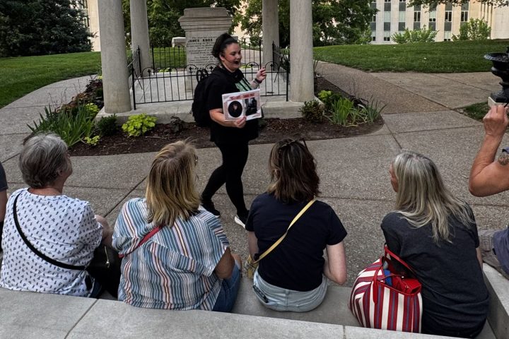 ghost tour guide shows ghost in photo nashville
