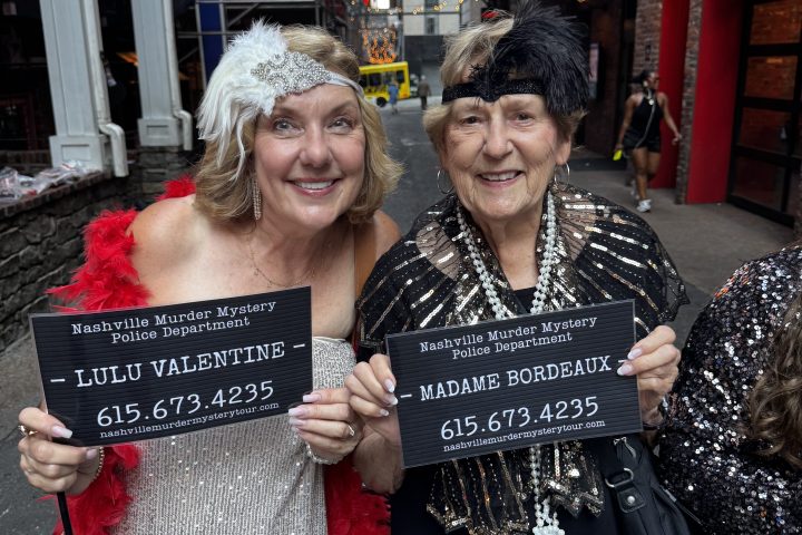 a person standing in front of a store