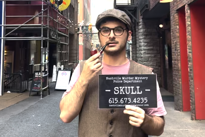 a person holding a sign